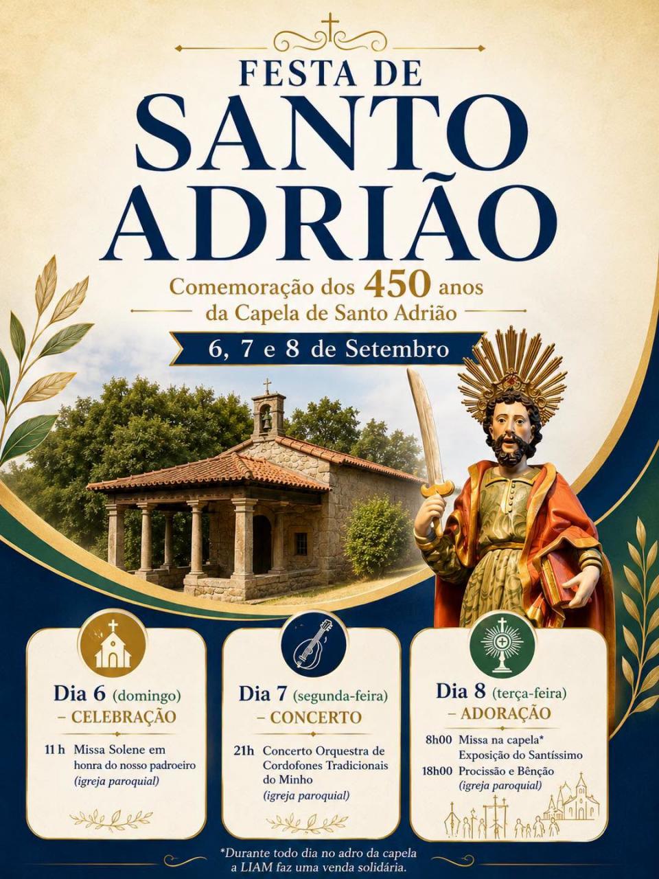 Celebra&ccedil;&atilde;o Eucar&iacute;stica dos 450 anos da Capela de Santo Adri&atilde;o
